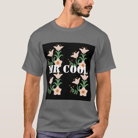 カスタム Mr Cool テキスト ダークグレー メンズ ダーク T シャツ (正面)
