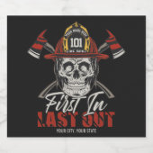 カスタム NAME 消防士 ファーストインラストアウト 消防人 ビールラベル (シングルラベル)