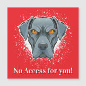 カスタム No Access 犬の顔 マグネット (正面)