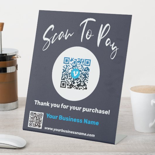 カスタム Pay Here Business 台座サイン (インサイチュ)