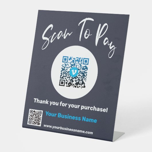 カスタム Pay Here Business 台座サイン (正面)