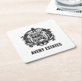 カスタム | QRコード スクエアペーパーコースター (アングル)