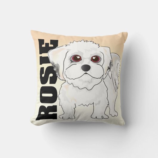 カスタム"ROSIE"犬の枕 クッション (正面)