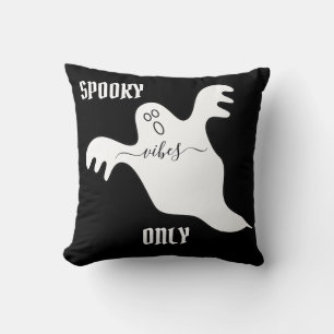 カスタム spooky VIBES ONLY ゴースト ハロウィン ブラック クッション