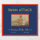 カスタム「SWAN ATTACK」の雄の掃引ローワーと白鳥 ビールラベル (シングルラベル)