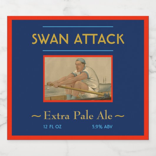 カスタム「SWAN ATTACK」の雄の掃引ローワーと白鳥 ビールラベル (シングルラベル)