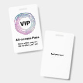 カスタム vip all access passコンサートパス バッジ (正面＆裏面)
