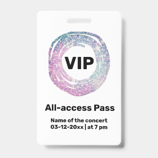 カスタム vip all access passコンサートパス バッジ (正面)