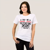 カスタム You + Me 私たちの物語 関係 編集可能 トライブレンドTシャツ (正面全面)