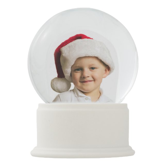カスタム Your Photo White Snowglobe 2 スノーグローブ (正面)