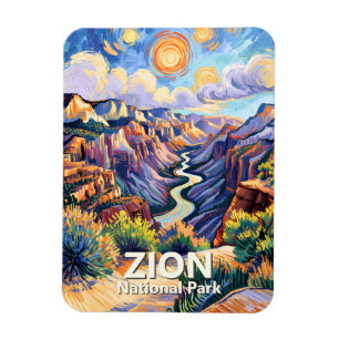 カスタム Zion National Park キャニオンサンセット カラフル マグネット