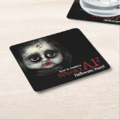 カスタムAF不気味ハローウィンパーティ スクエアペーパーコースター (アングル)