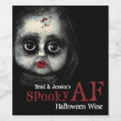 カスタムAF不気味ハローウィンパーティ ワインラベル (シングルラベル)