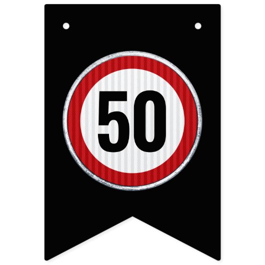 カスタムAGE誕生日の循環速度制限記号 バンティングフラッグ (第1の旗)