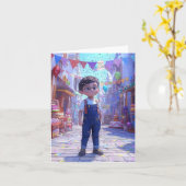 カスタムAI写真グリーティングカード | オーダーメイドメッセージ カード (黄色い花)