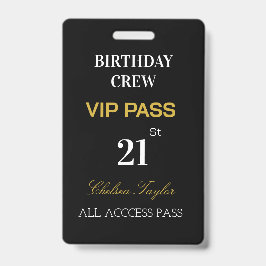 カスタムAll Access 21st Any Age誕生日VIP バッジ