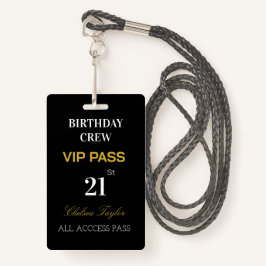 カスタムAll Access 21st Any Age誕生日VIP バッジ