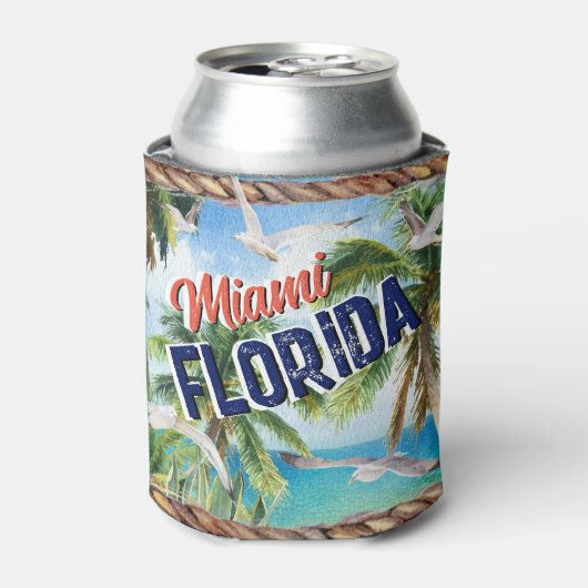カスタムANYトロピカルビーチバケーションサカッコいいーフショップ 缶クーラー (缶正面)