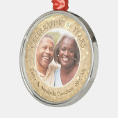 カスタムANY記念日 |金ゴールドSparkle写真 メタルオーナメント (左)