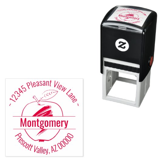 カスタムApple Artworkの円形アドレス名 セルフインキングスタンプ (インサイチュ)