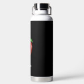 カスタムApple Fruit Image & Editable Image on Black ウォーターボトル (背面)