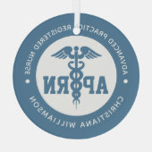 カスタムAPRN Advanced Practice登録ナース ガラスオーナメント (裏面)