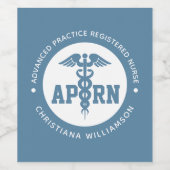 カスタムAPRN Advanced Practice登録ナース ワインラベル (シングルラベル)