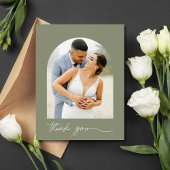 カスタムArch Photo's 結婚 Thank You ポストカード