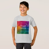 カスタムAshテンプレート追加フォト文字Kids Boys Basic Tシャツ (正面フル)