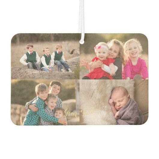 カスタムAuto Decorファミリーキッズベビー8 Photo Collage カーエアーフレッシュナー (正面)