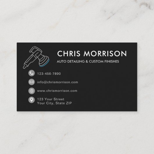 カスタムAuto Detailing Service Shieldロゴ 名刺 (裏面)