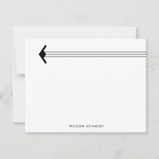 カスタムB-21爆撃機とコントレイルストライプ文房具 ノートカード (正面)