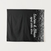 カスタムBackdrop結婚のフォトブース白黒 タペストリー (正面(横))