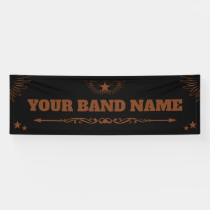 カスタムBand Merch Country Western Music Rock Gig 横断幕