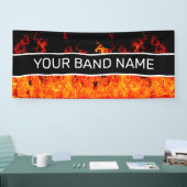 カスタムBand Merch Flames Rock & 転が Music Gig 横断幕 (トレードショー)