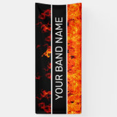 カスタムBand Merch Flames Rock & 転が Music Gig 横断幕 (縦)