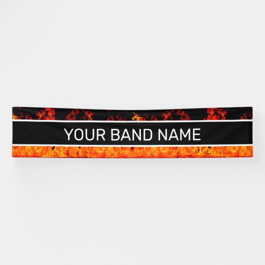 カスタムBand Merch Flames Rock & 転が Show Gig 横断幕 (横)