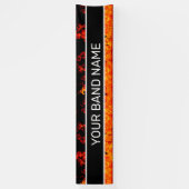 カスタムBand Merch Flames Rock & 転が Show Gig 横断幕 (縦)