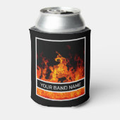 カスタムBand Merch Flames Rock and Roll Metal Music 缶クーラー (缶裏面)