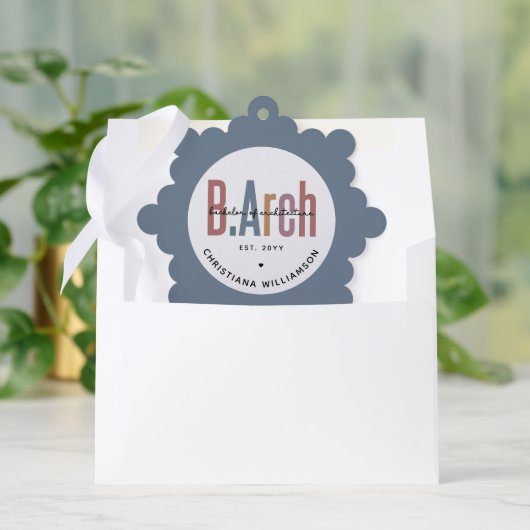 カスタムBArch建築学士卒業 オーナメントカード (封筒)