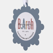 カスタムBArch建築学士卒業 オーナメントカード (左)