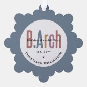 カスタムBArch建築学士卒業 オーナメントカード (裏面)