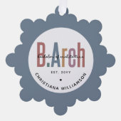 カスタムBArch建築学士卒業 オーナメントカード (正面)