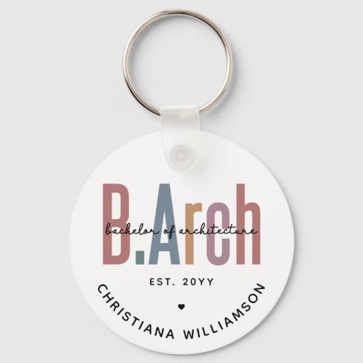カスタムBArch建築学士卒業 キーホルダー (正面)