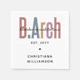 カスタムBArch建築学士卒業 スタンダードカクテルナプキン