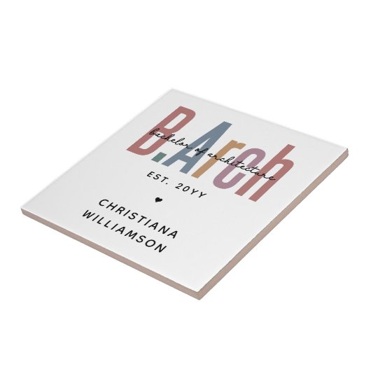 カスタムBArch建築学士卒業 タイル (側面)