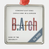 カスタムBArch建築学士卒業 メタルオーナメント (正面)