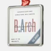 カスタムBArch建築学士卒業 メタルオーナメント (左)