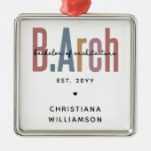 カスタムBArch建築学士卒業 メタルオーナメント (正面)