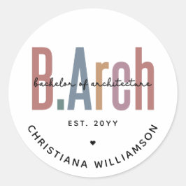 カスタムBArch建築学士卒業 ラウンドシール